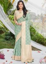 Cotton Green Wedding Wear Weaving Saree